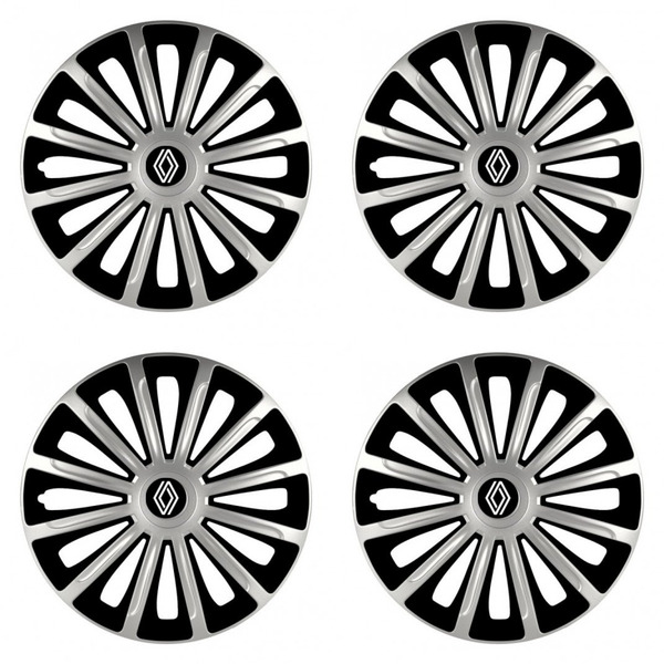 puklice pre  Renault (nové logo) 15 TREND silver and black