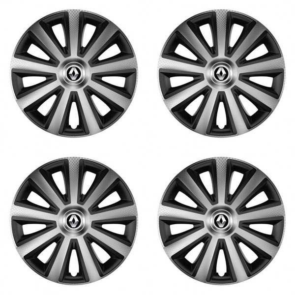 puklice pre  Renault (staršie logo) 15 Aviator carbon silver&black