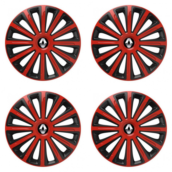puklice pre  Renault (staršie logo) 16 TREND red and black