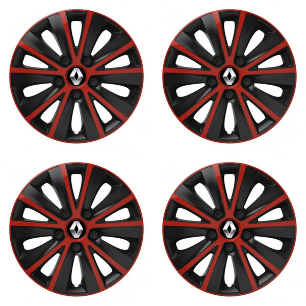 puklice pre  Renault (staršie logo) 14 RAPIDE red and black