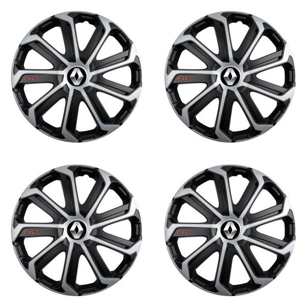 puklice pre Renault (staršie logo) 15 Evo black&silver
