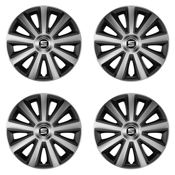 puklice pre  Seat 14 Aviator carbon silver&black