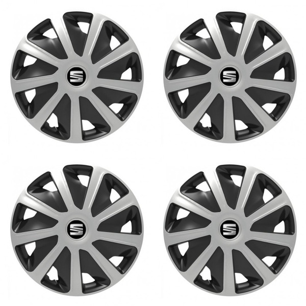 puklice pre  Seat pre dodávky 15 Craft silver and black