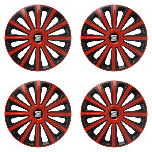 puklice pre Seat 15 TREND red and black