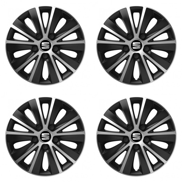 puklice pre  Seat 14 RAPIDE silver and black