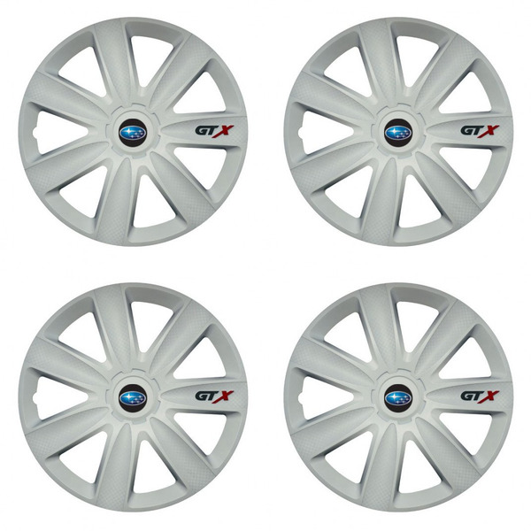 puklice pre  Subaru 14 GTX carbon white