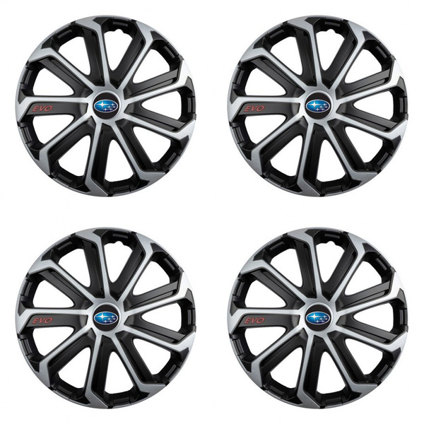 puklice pre  Subaru 16 Evo black&silver
