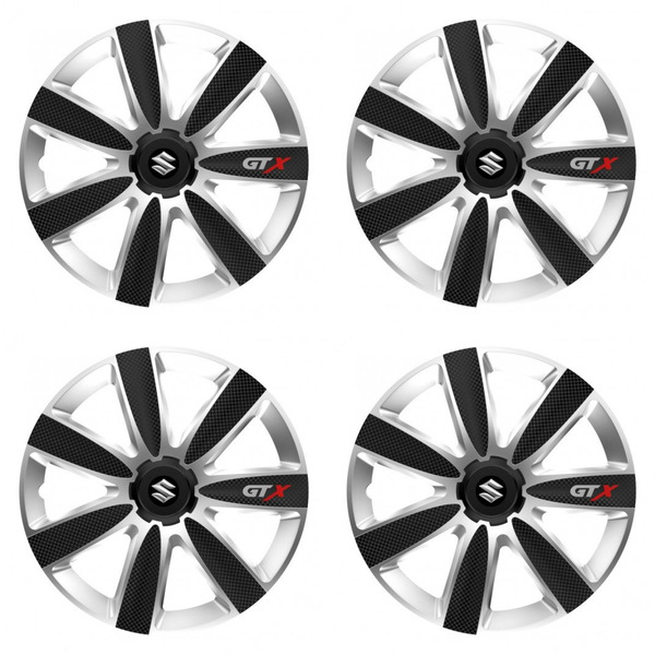 puklice pre  Suzuki 14 GTX CARBON silver/black