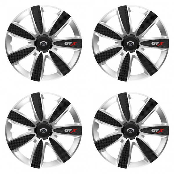 puklice pre Toyota 14 GTX CARBON silver/black