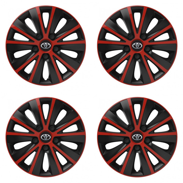 puklice pre Toyota 15 RAPIDE red and black