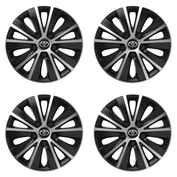 puklice pre  Toyota 14 RAPIDE silver and black