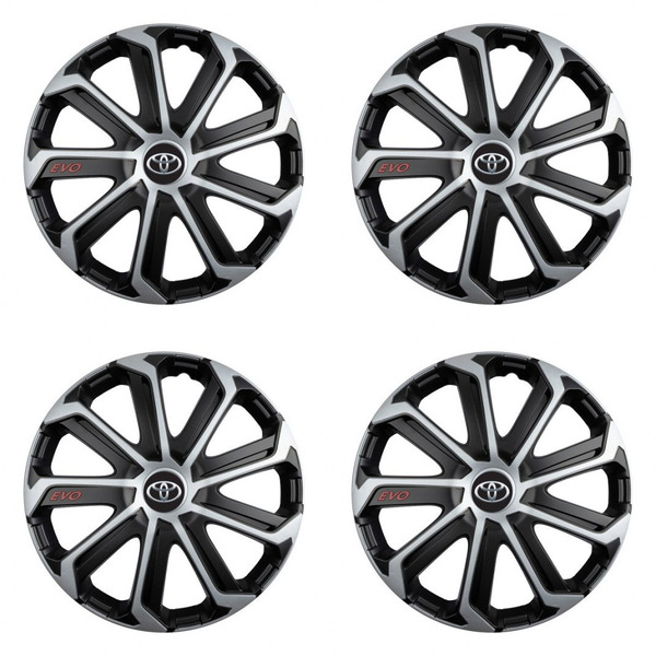 puklice pre  Toyota 14 Evo black&silver