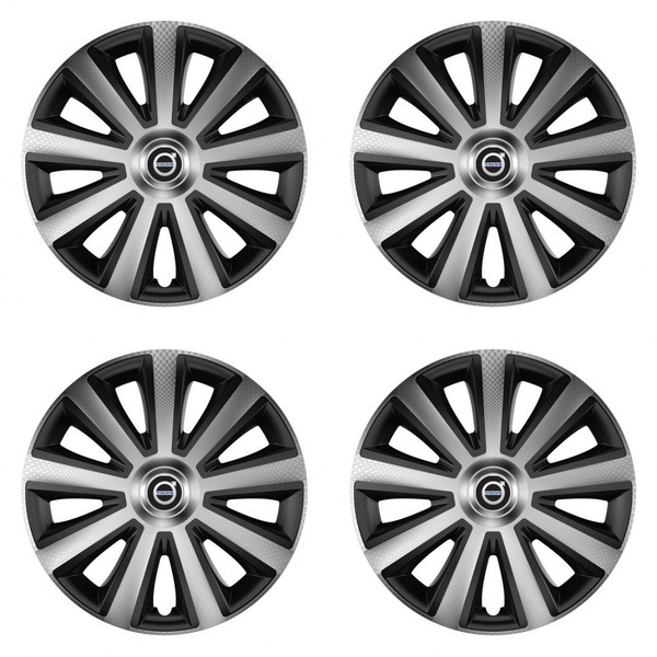 puklice pre  Volvo (čierne) 16 Aviator carbon silver&black