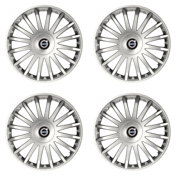 puklice pre  Volvo (čierne) 16 CRYSTAL silver