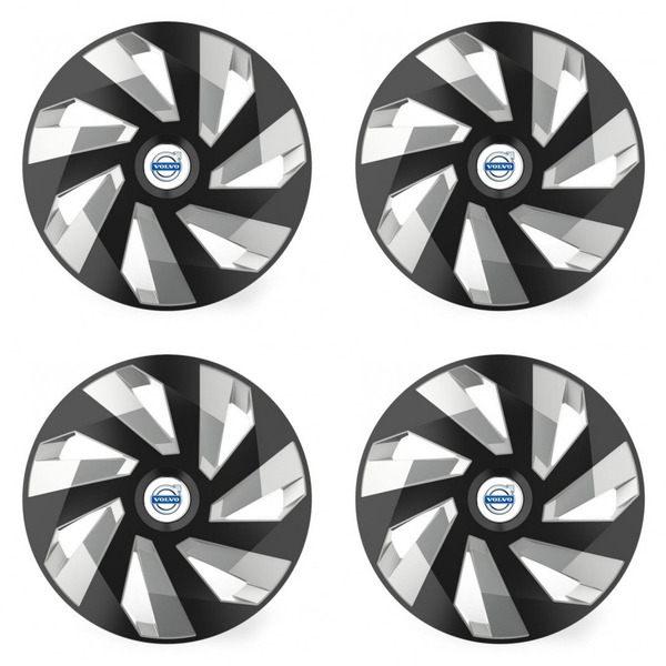 puklice pre  Volvo (biele) 14 Vector RC black and silver