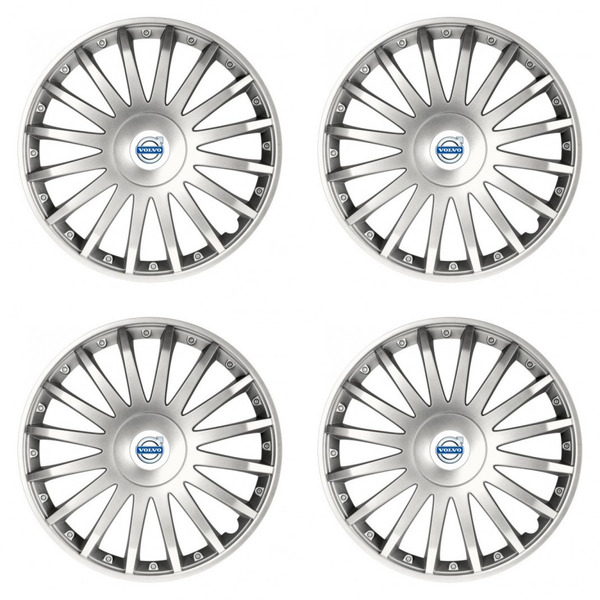 puklice pre  Volvo (biele) 16 CRYSTAL silver