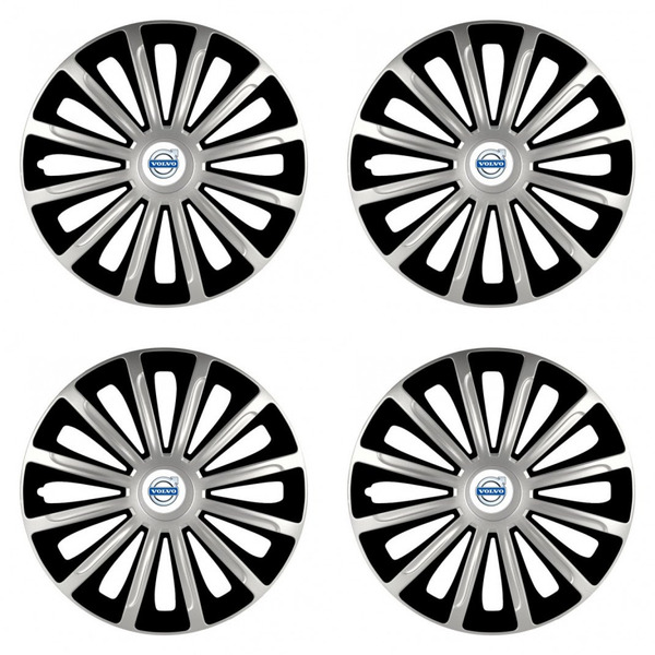 puklice pre Volvo (biele) 15 TREND silver and black