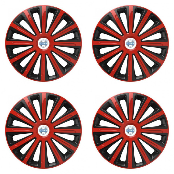 puklice pre Volvo (biele) 15 TREND red and black