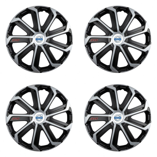 puklice pre  Volvo (biele) 14 Evo black&silver