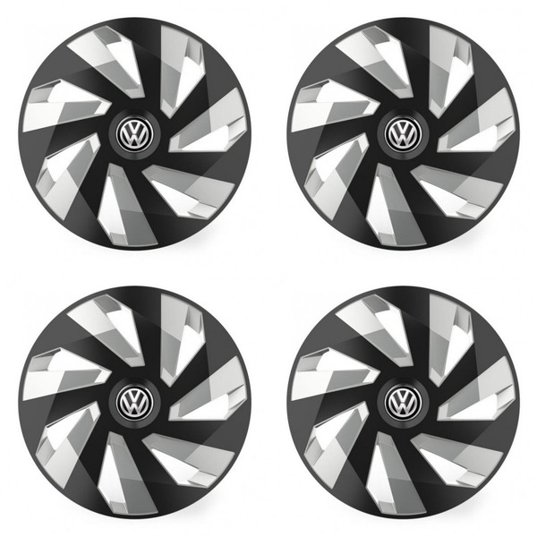 puklice pre VW (čierne) 14 Vector RC black and silver