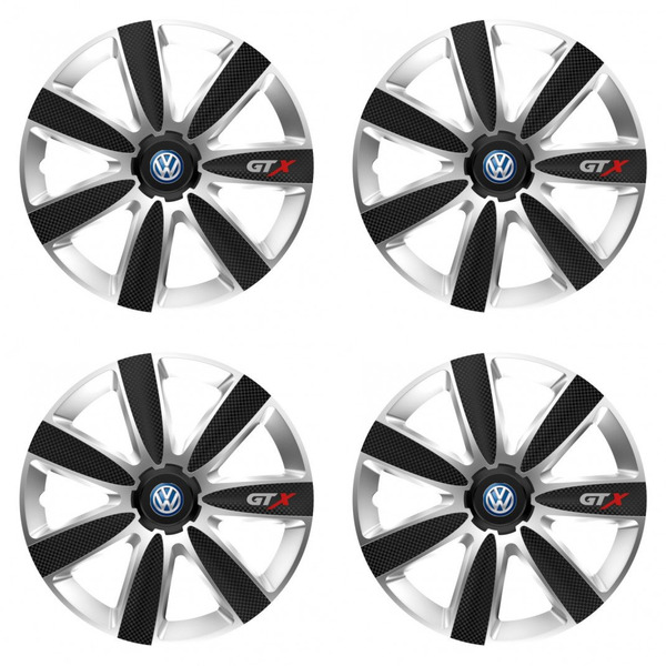 puklice pre  VW (modré) 16 GTX CARBON silver/black
