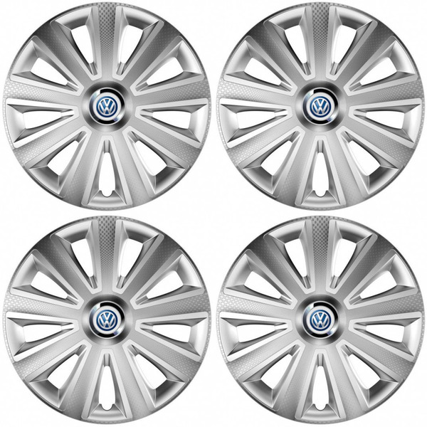 puklice pre  VW (modré) 16 Aviator carbon RC 16 silver