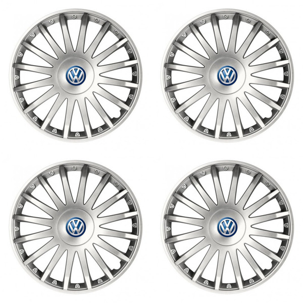 puklice pre VW (modré) 16 CRYSTAL silver