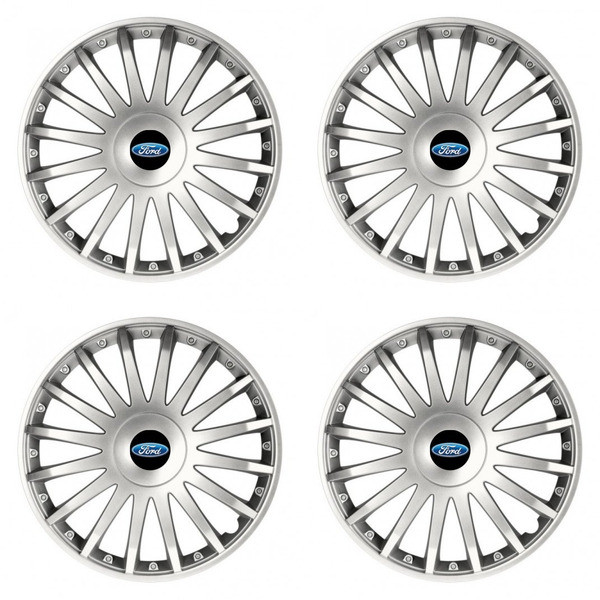 Puklice pre Ford 15 CRYSTAL silver