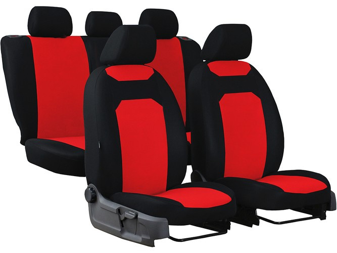 Autopoťahy CARO (pre väčšie sedadlá) červeno-čierne (frote-textil)